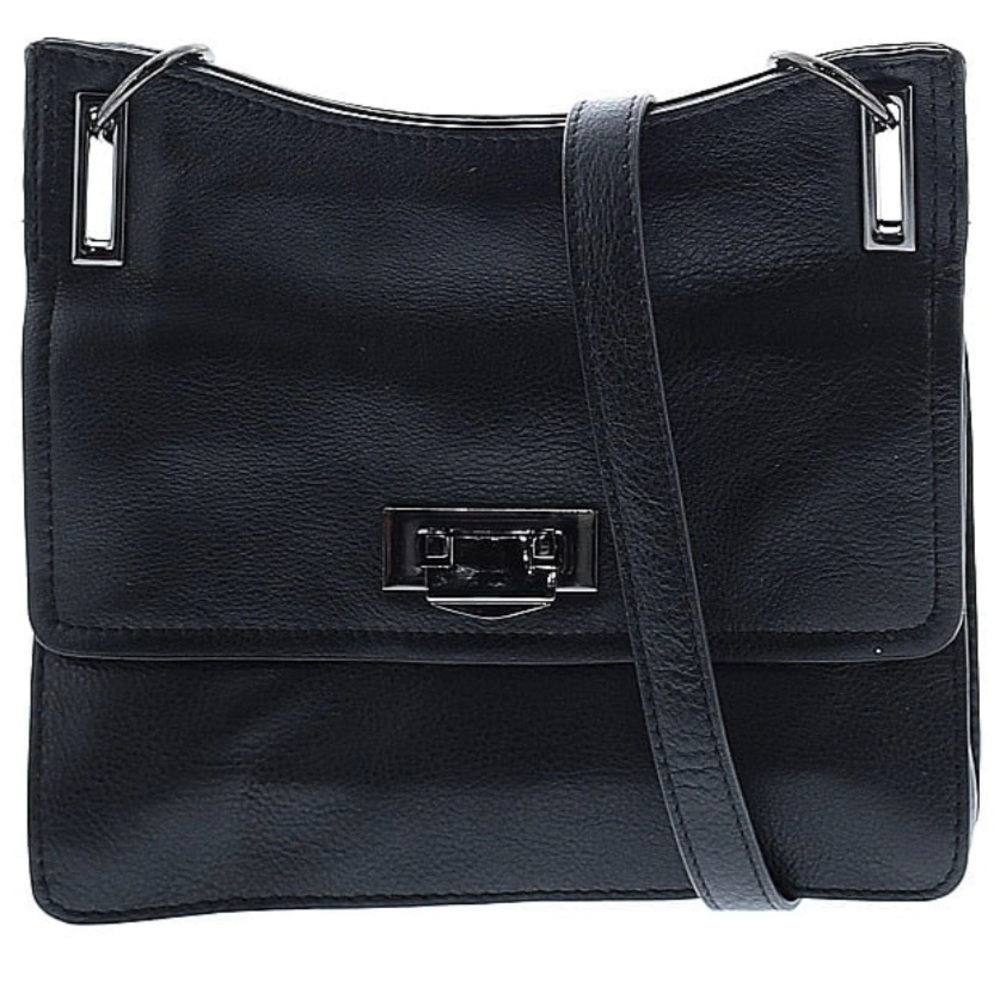 Rachel Rachel Roy Black Leather Adjustable Small Crossbody Bag